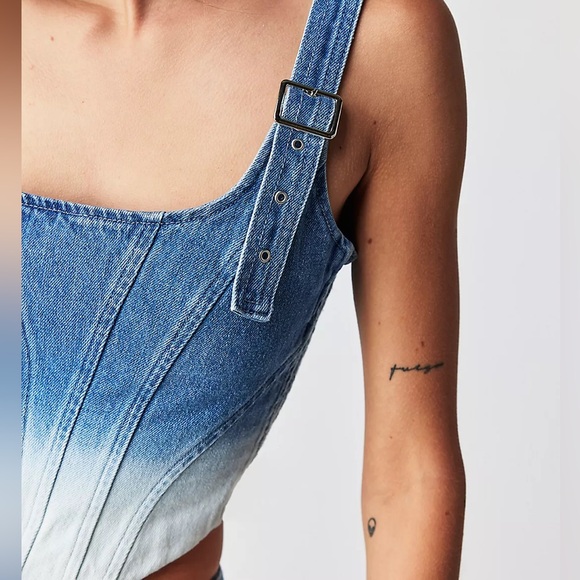 Amanda Uprichard Raisa Top Denim Corset NWT - Picture 3 of 6